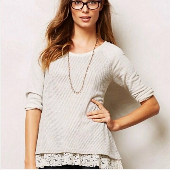 Anthropologie Postmark Sz S Gray Metallic Sweater - Picture 2 of 8